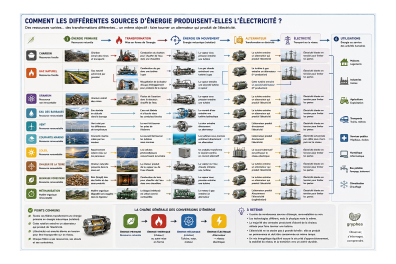 Frise de conversion des énergies